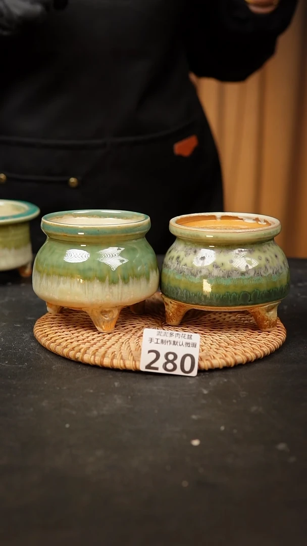 【闪购商品】瓷片280泥泥手工花盆