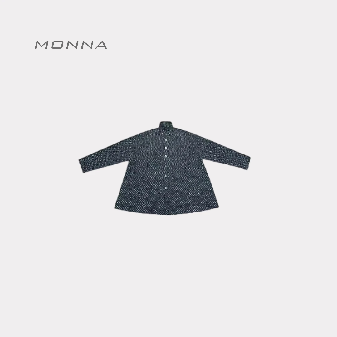 CiCi 复古宽松廓形立领黑底碎花衬衫外套 YLM00745