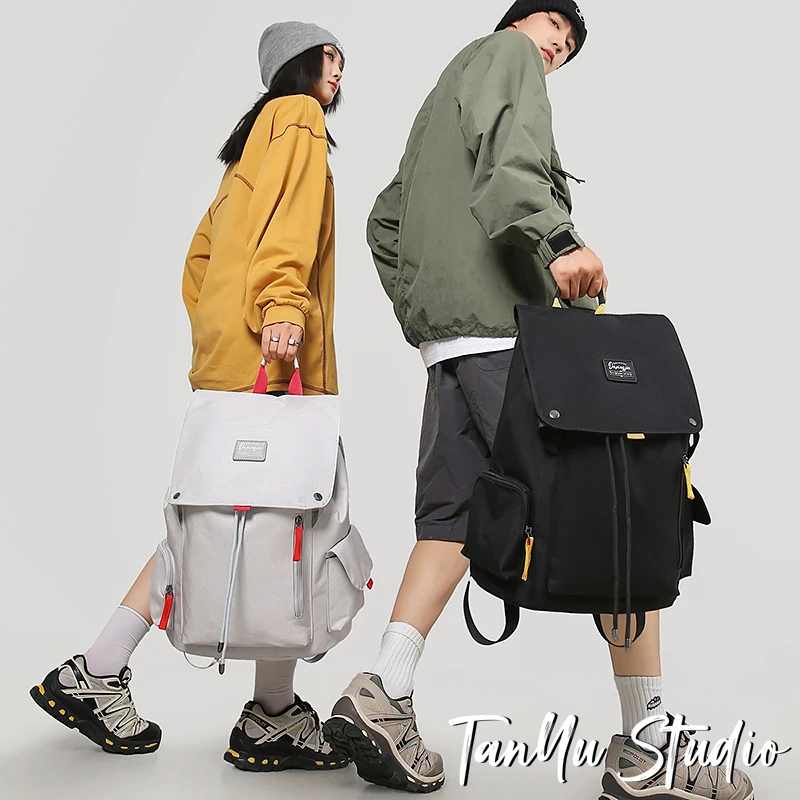 探屿双肩包男士电脑包高级感书包大学生女生旅游大容量旅行背包男