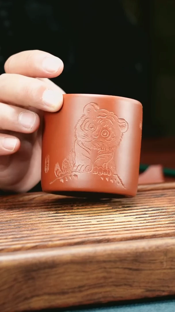 茶杯紫砂大红袍小萌虎