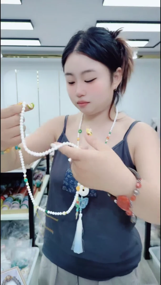 玛瑙/玉髓颈饰合金1454白链子不加蝴蝶