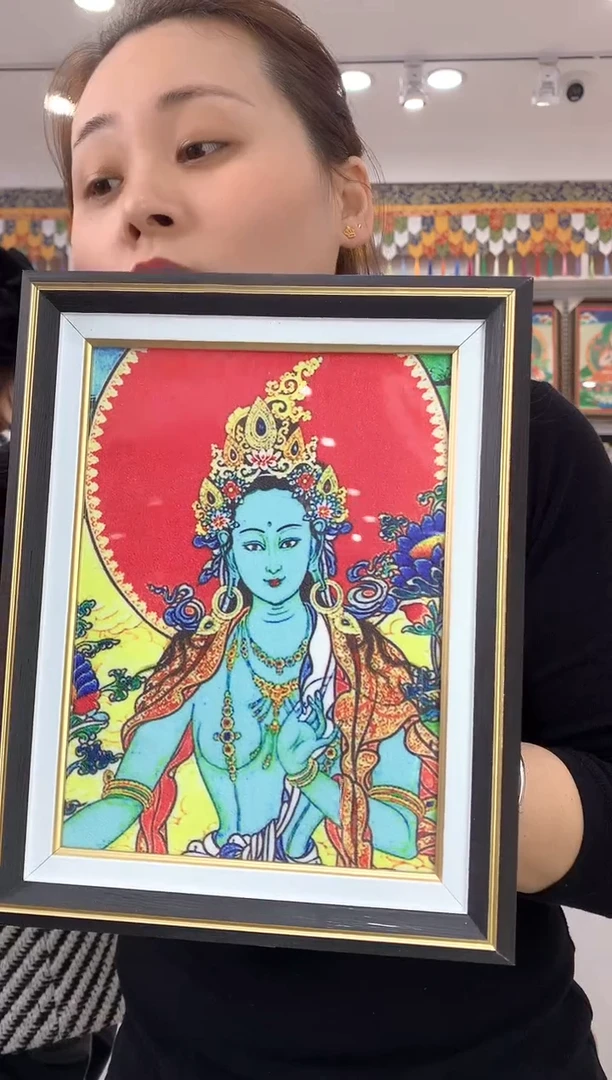 吊坠琳半手绘唐卡【不退不换】绿麻麻