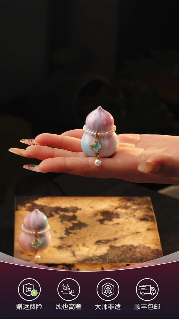 陶瓷烛也景德镇七彩小葫芦