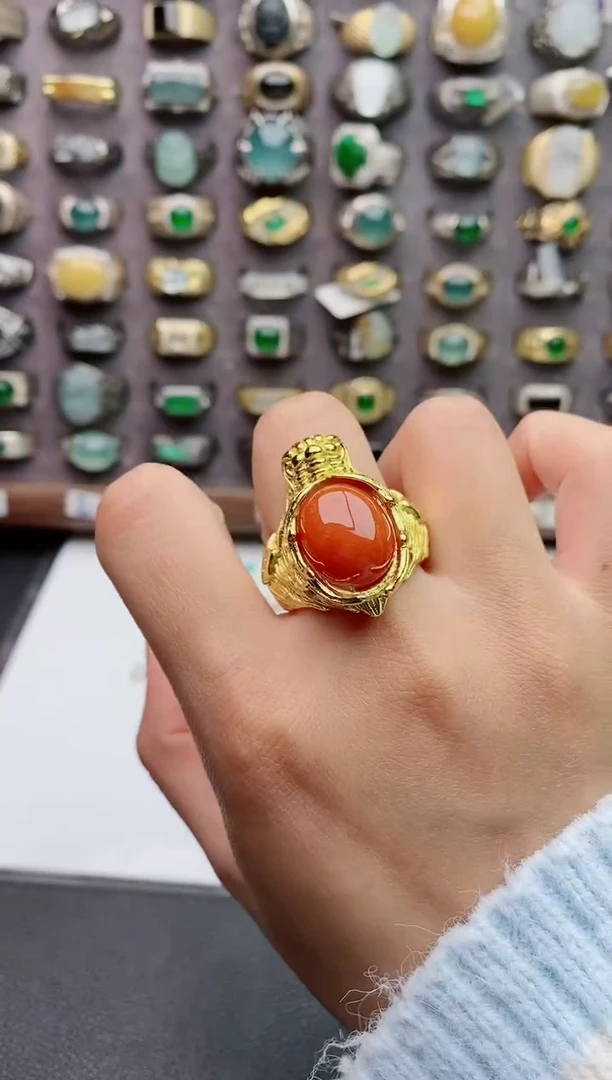 未镶嵌戒指翡翠天然翡翠男戒