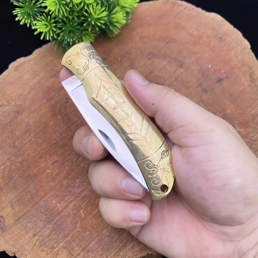 匠禾力-黄金甲-小刀-瓜果刀-手工大平磨-不锈钢合金 已开刃-7-24