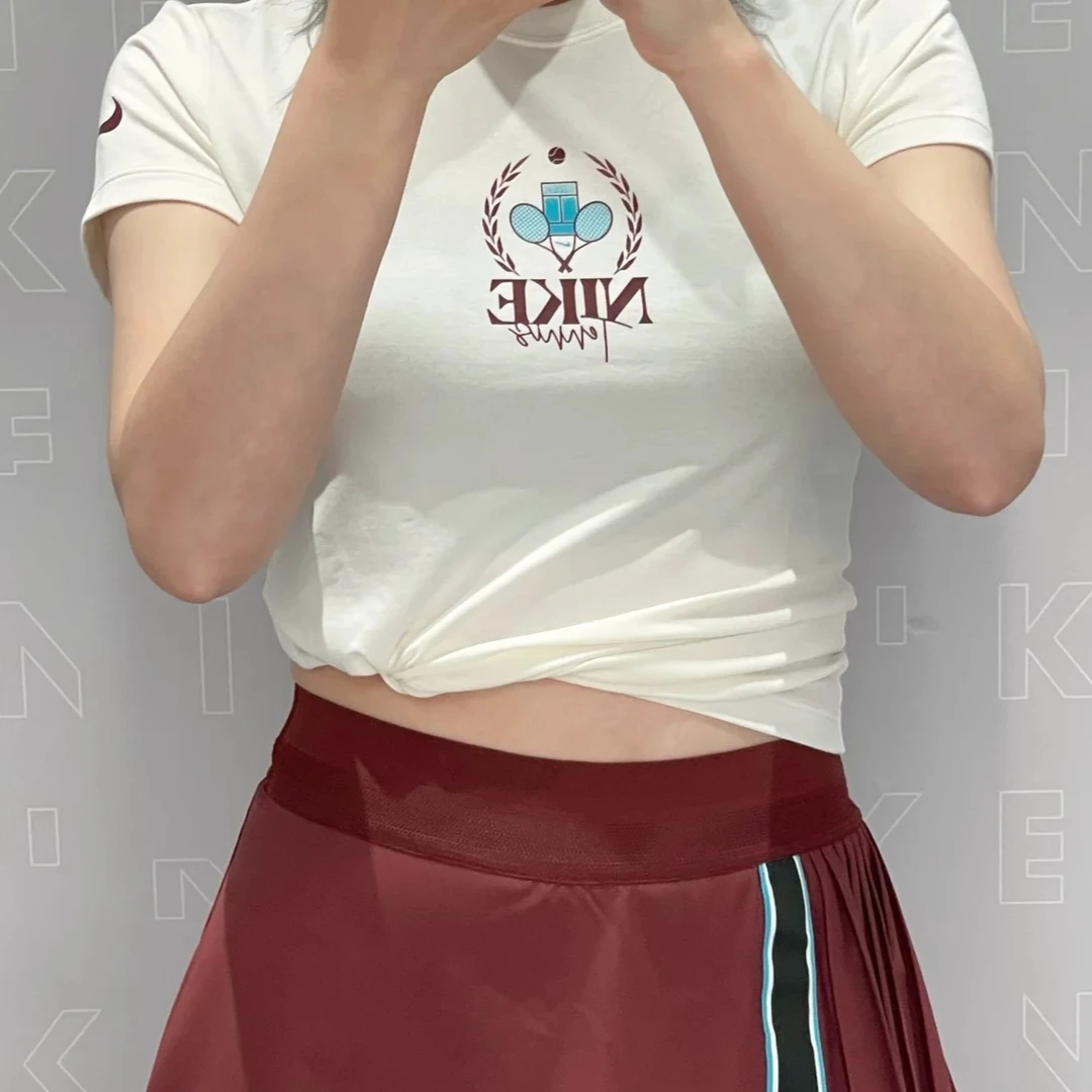 【滔搏联动】NIKE耐克女子 短款休闲TEE夏季网球T恤短袖 HJ3817-110