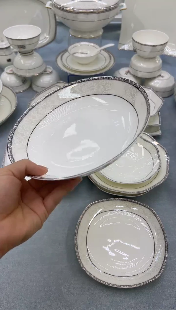 骨瓷玲珑8饭6个