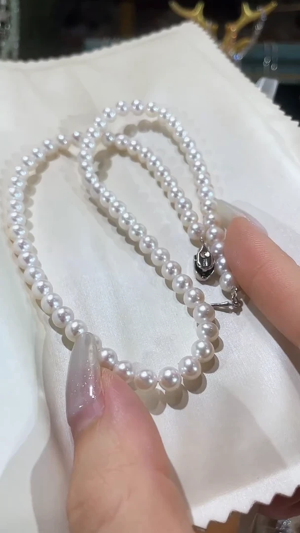 淡水珍珠银S925镶嵌颈饰项链