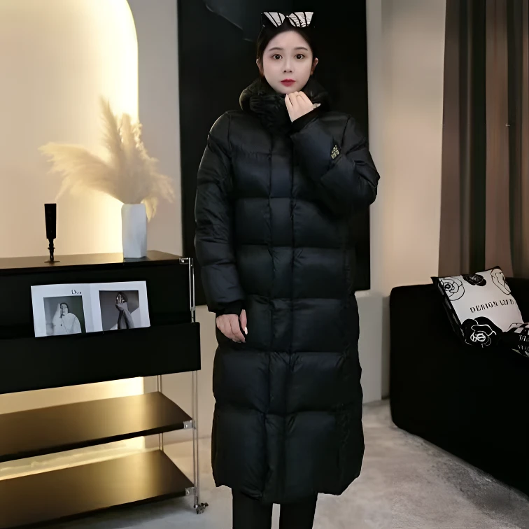 【黑金羽绒服/慧慧专属】长款黑金过膝羽绒服宽松加厚鸭绒鸭绒