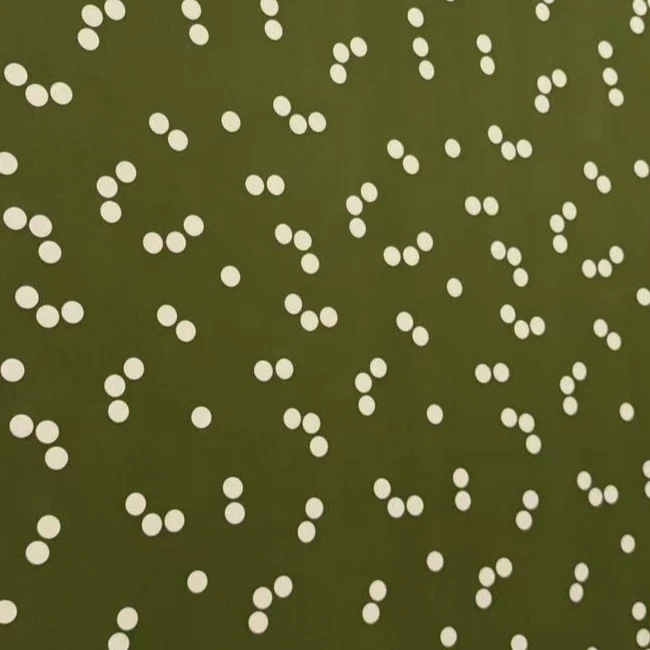 【绿底白波点弹力双绉】连衣裙面料布料时尚时装面料