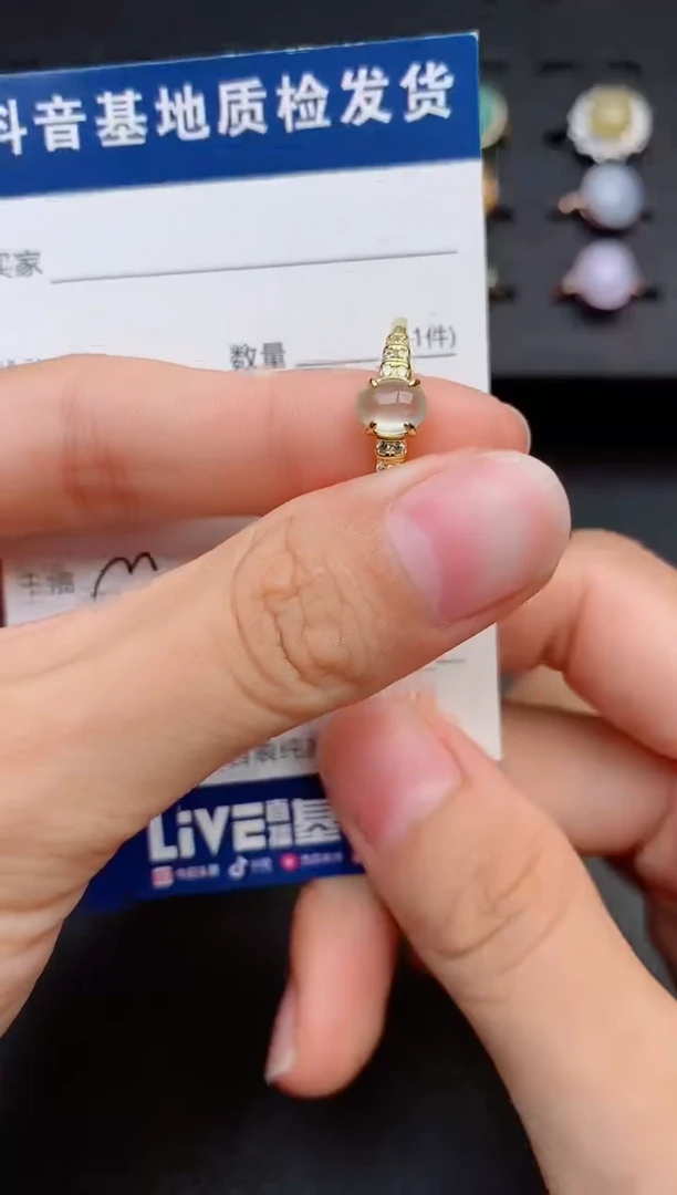 银S925镶嵌戒指翡翠1