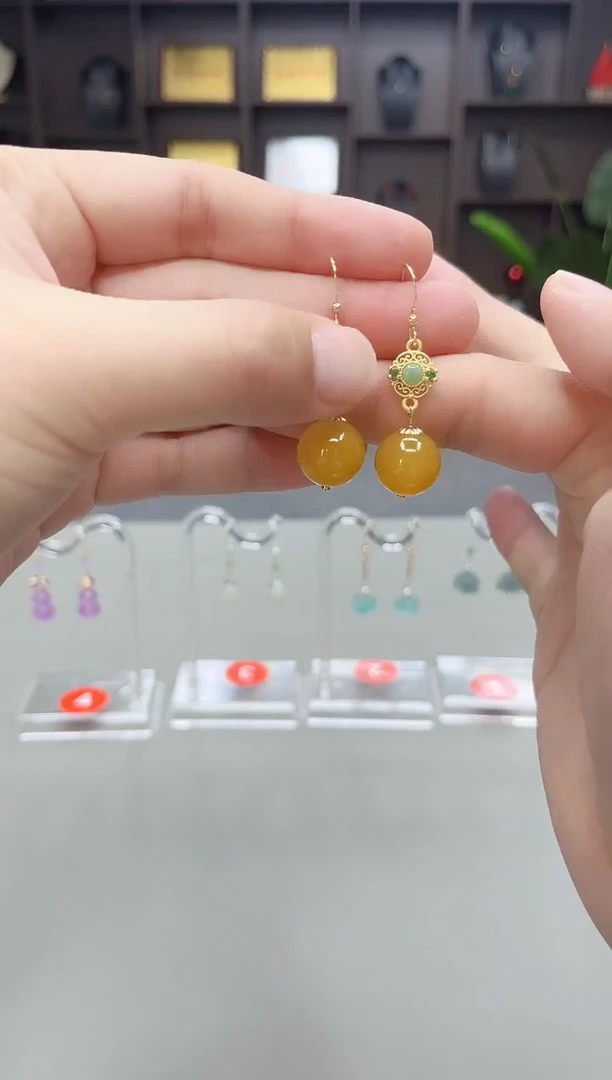 未镶嵌耳钉玛瑙/玉髓202000