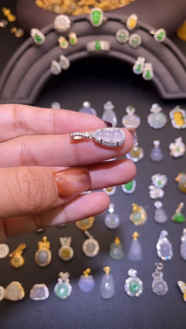 吊坠(不含链)银S925镶嵌翡翠1