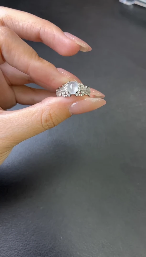 银S925镶嵌戒指翡翠戒指