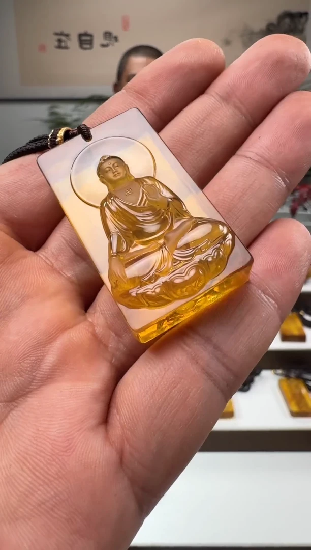 【闪购商品】琥珀颈饰未镶嵌缅甸琥珀大日吊坠