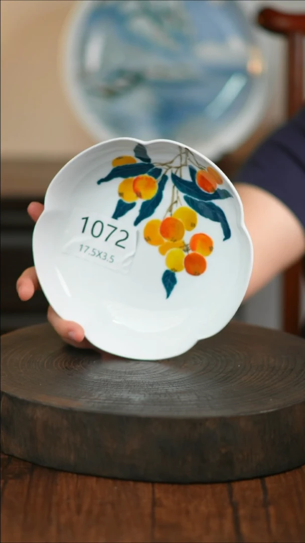 盘手绘釉下彩陶瓷餐具1072