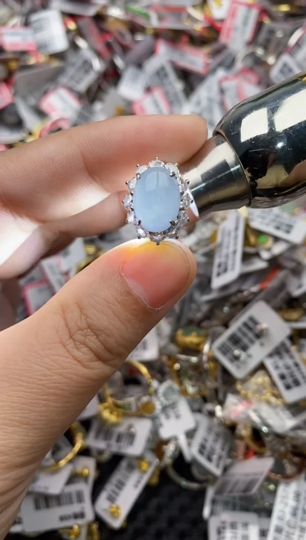 【闪购商品】翡翠戒指银S925镶嵌88888---10