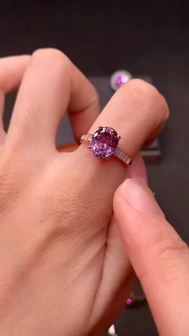 银S925镶嵌戒指双色碧玺........