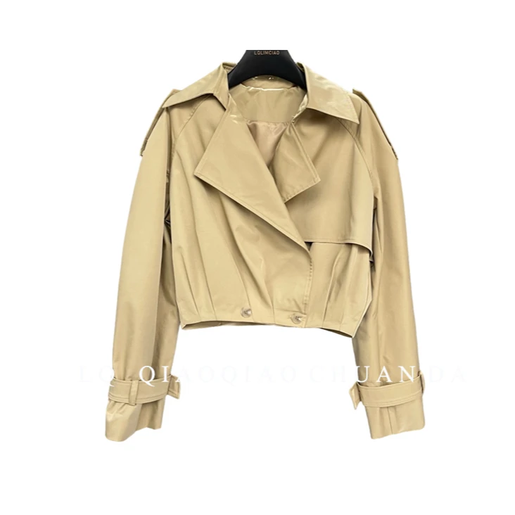 【粉丝专属】设计师短外套款套经典简约短款风衣01029