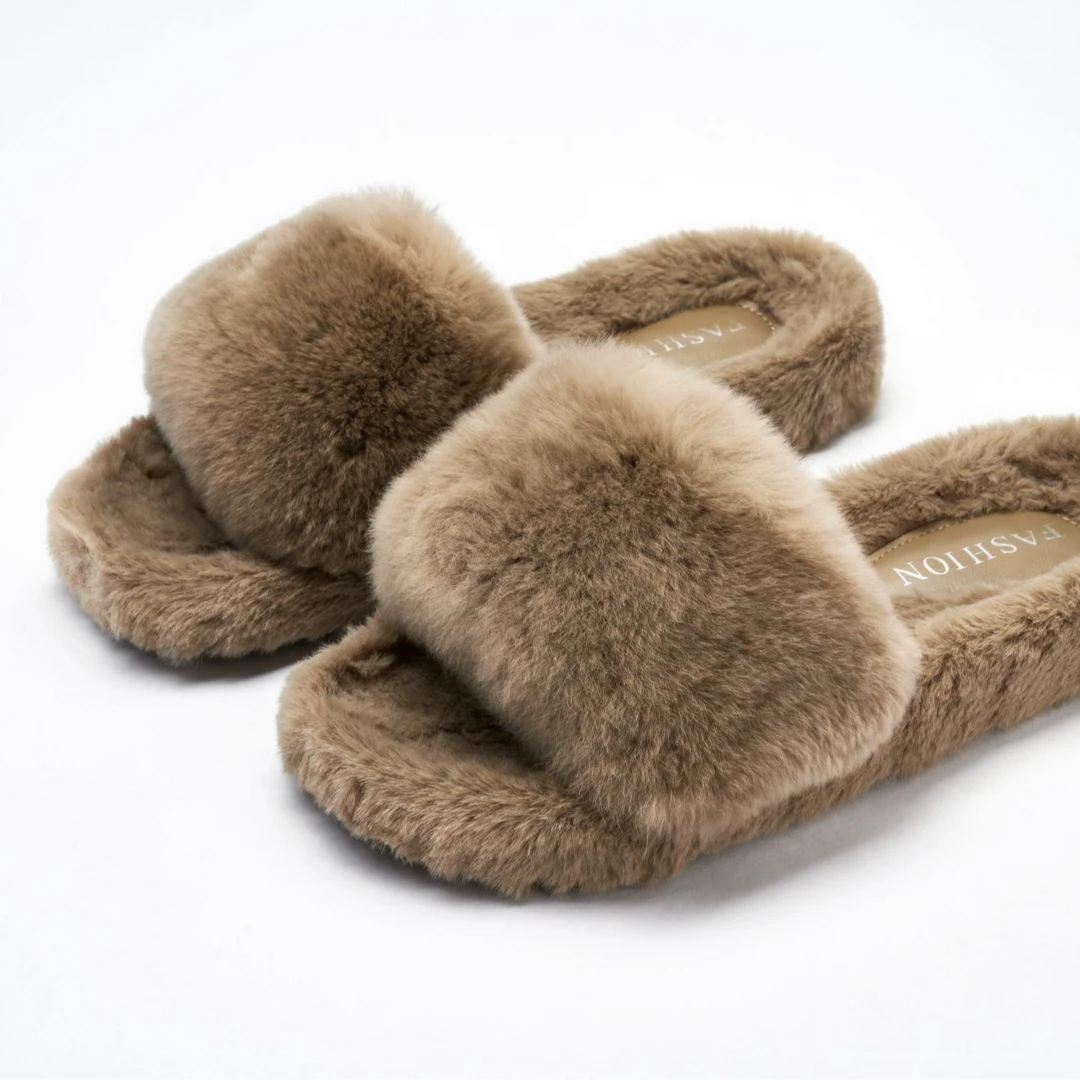 Talitaqoom冬季时尚厚底毛毛拖tq女鞋