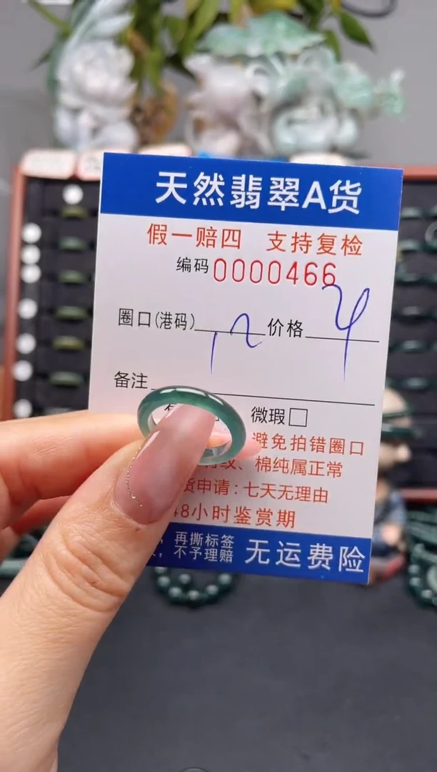 未镶嵌戒指翡翠12*0466