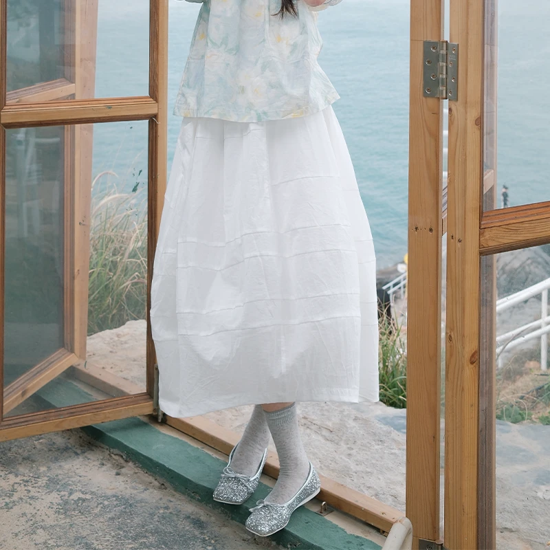 FUTURE BEATS艺术系知性设计感不规则下摆花苞半身裙YSB33511