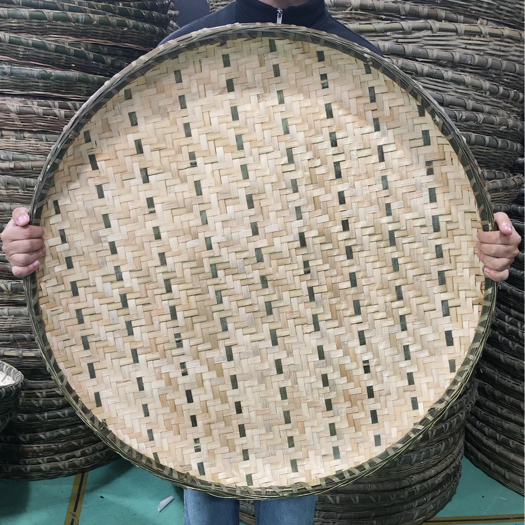 【80CM竹簸箕】竹制品竹编大簸箕无孔有孔竹筛子家用干货晾晒箕好物