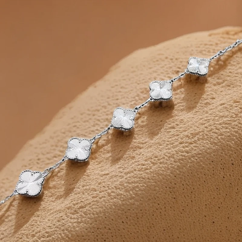 足银手链 四叶草百搭时尚优雅手链