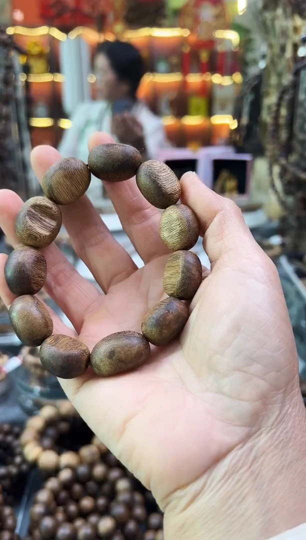 沉香手串棋楠乌身留疤单圈