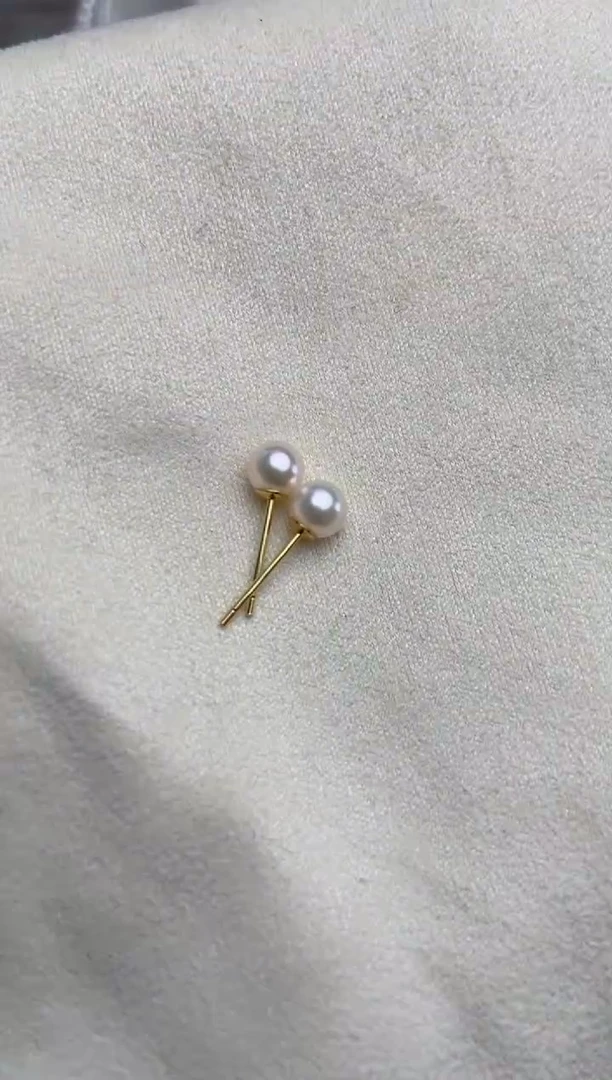 【闪购商品】海水珍珠耳钉银S925镶嵌5-5.5mm耳钉福利