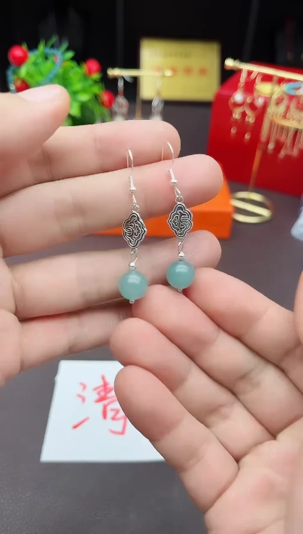 【闪购商品】玛瑙/玉髓耳钉银S925镶嵌721000