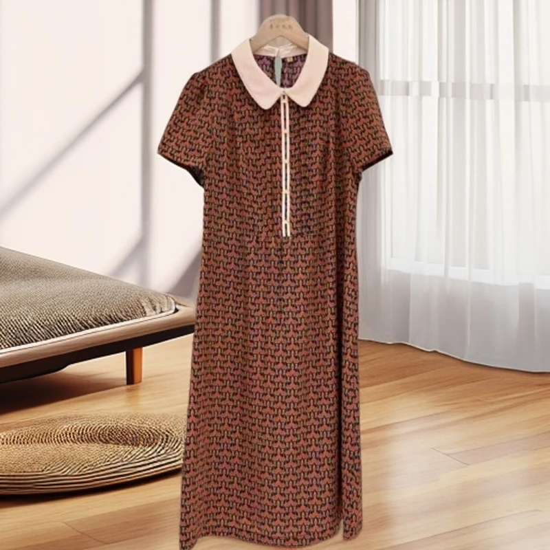 A1297#红【木兮兮专属】2025年夏季新款气质显瘦百搭时尚印花连衣裙