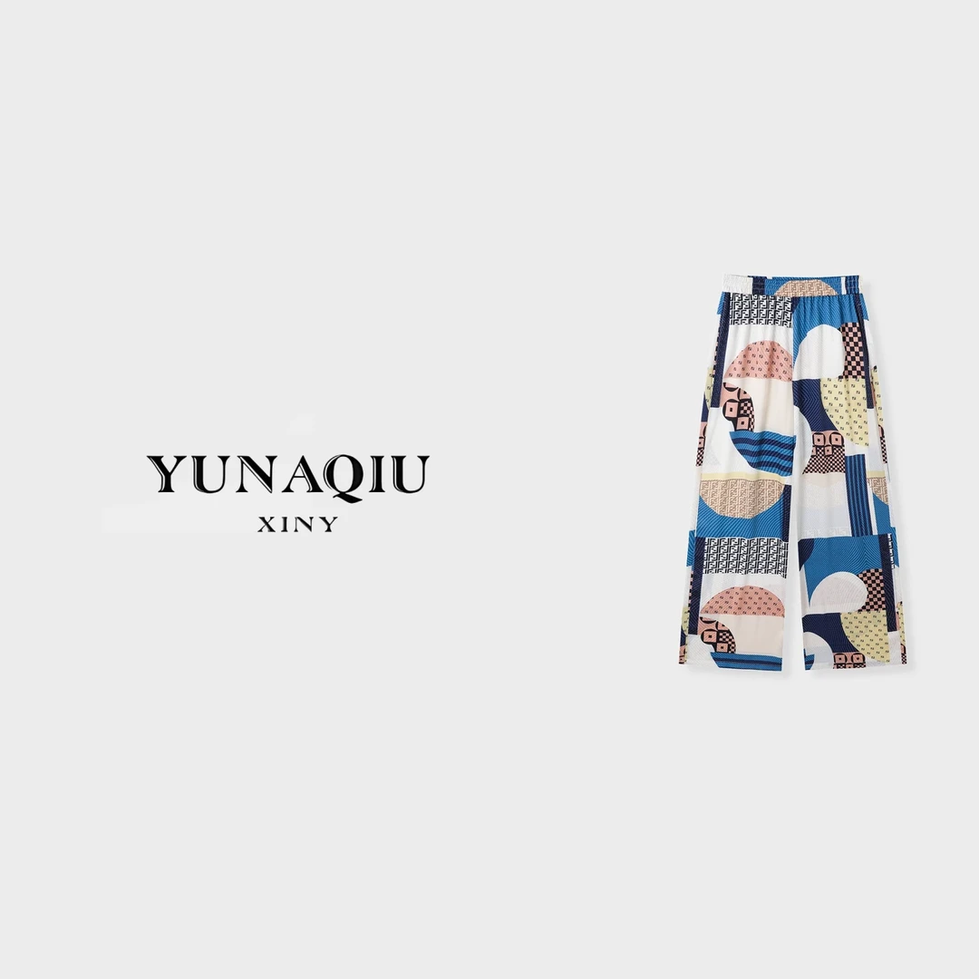 YUNAQIU 针织时尚女士夏季春夏印花休闲裤裤-9499