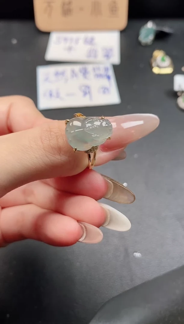 银S925镶嵌戒指翡翠51511