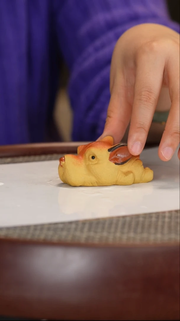 【闪购商品】紫砂茶宠黄金段小狗