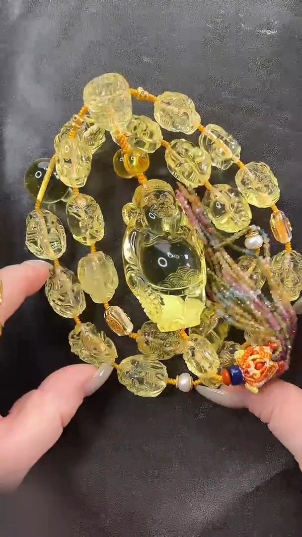 琥珀颈饰未镶嵌项链