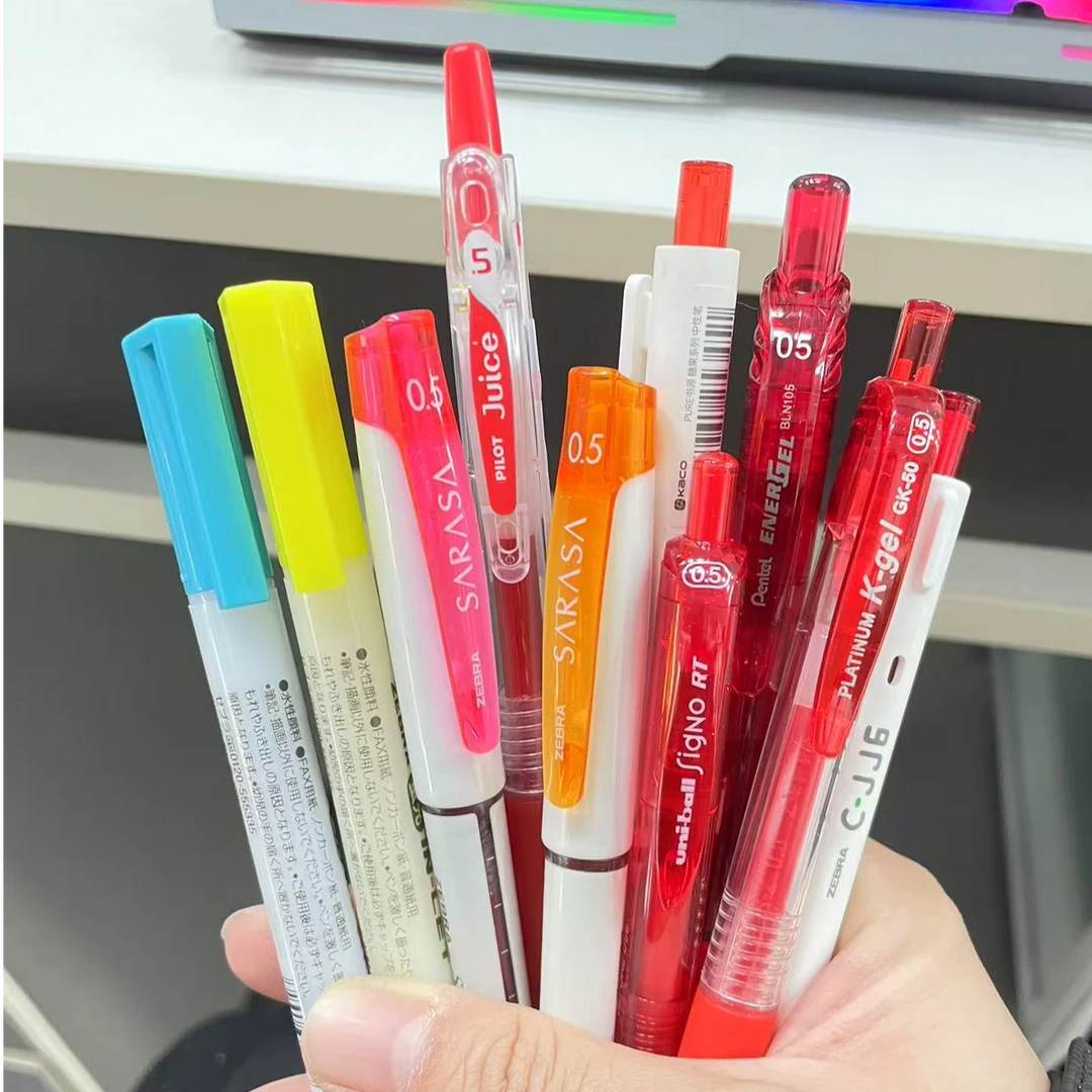 【红笔十支组合】斑马百乐派通红笔老师用办公学生划重点速干中性笔