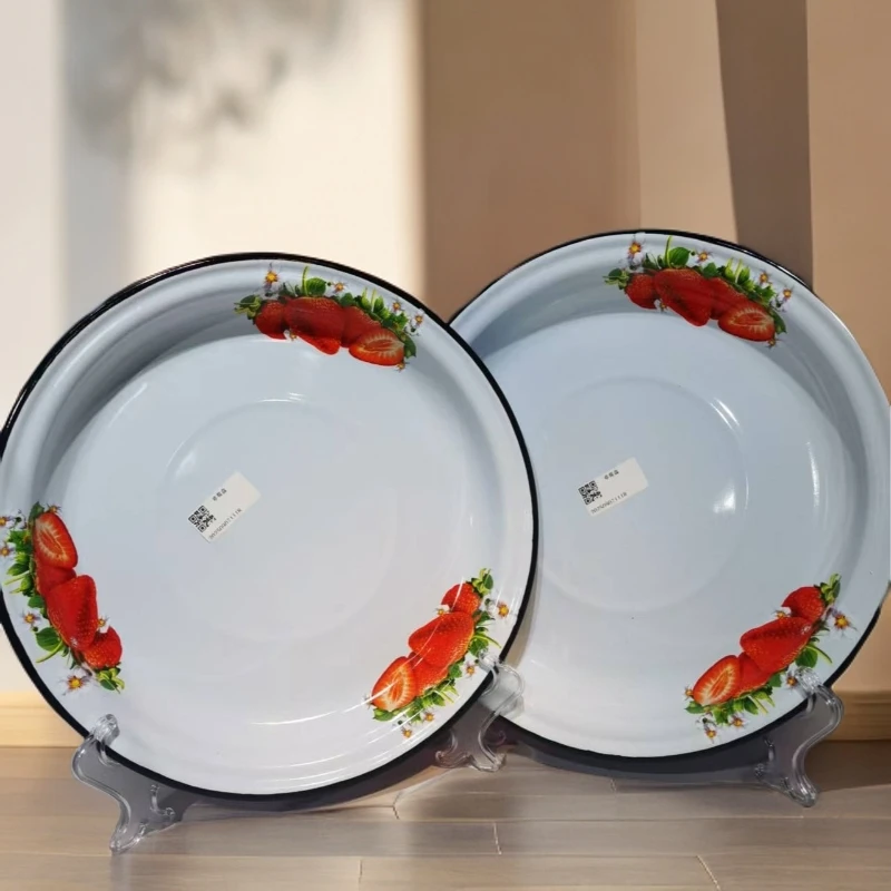 进口草莓30CM盘子餐具两个圆形创意创意家用餐盘