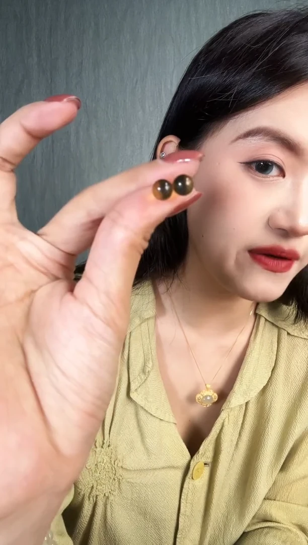 未镶嵌琥珀耳饰琥珀小灯泡