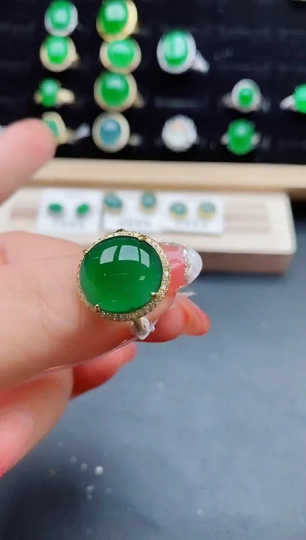 【闪购商品】翡翠戒指银S925镶嵌50800