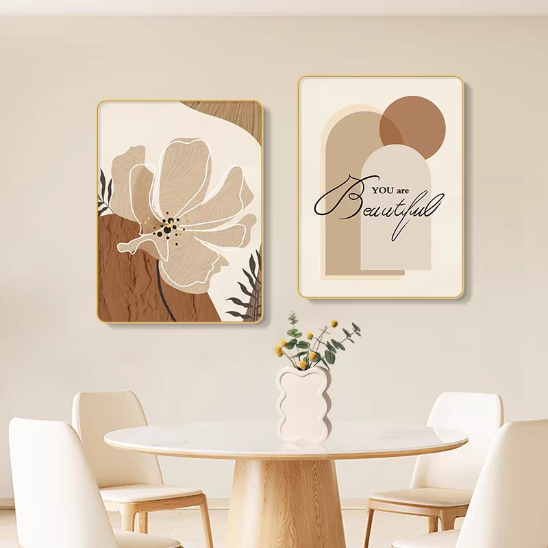 【水沐】奶油风、现代简约餐厅装饰画床头，沙发轻奢两联画高端品味