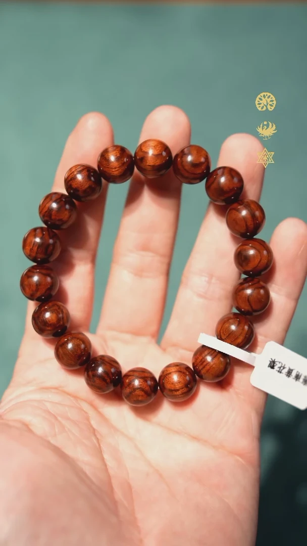 手串/手链黄花梨/降香黄檀开****！老料油梨对眼纹12mm佛珠