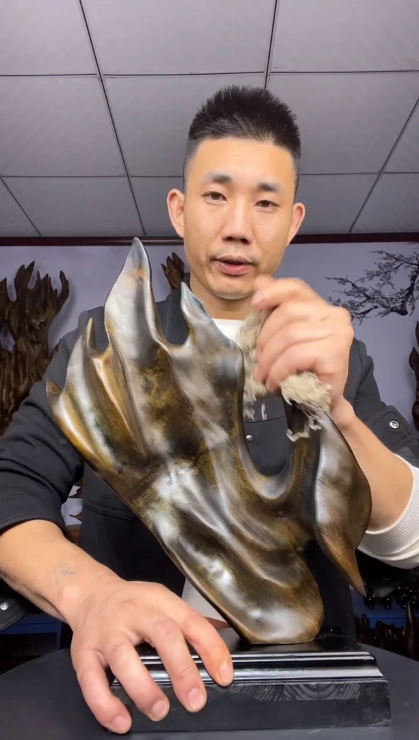 金丝楠木雕款亏**福金丝楠木工艺品摆件