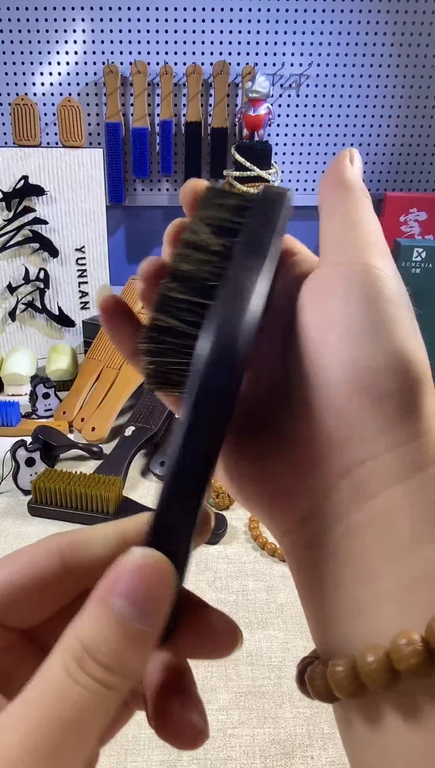 芸岚黑猪鬃手工绑线紫光檀