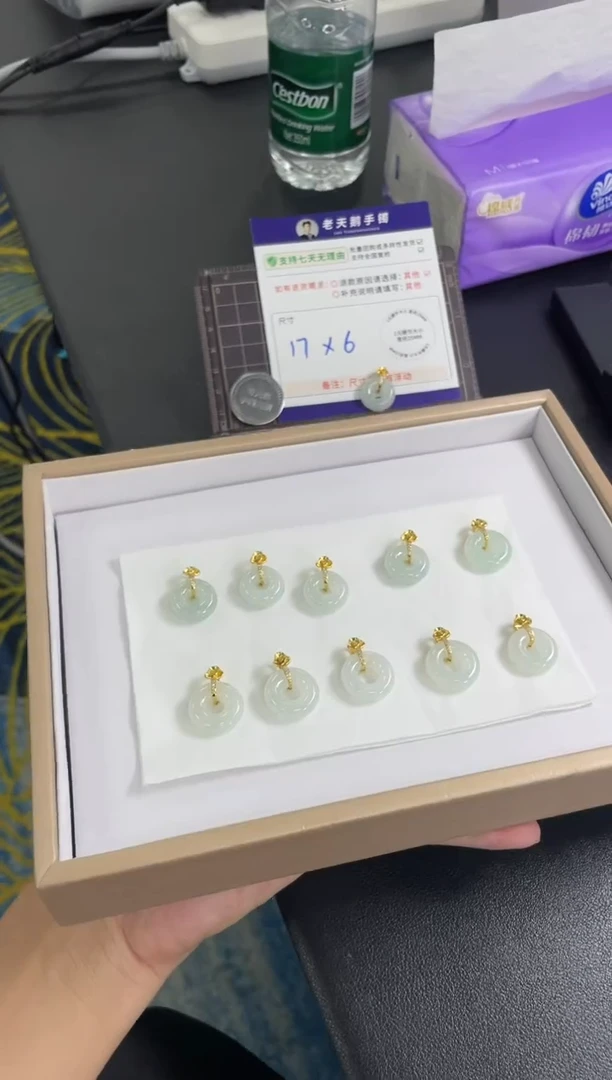 颈饰银S925镶嵌翡翠甜甜圈配绳8/多样性发其一CP配绳
