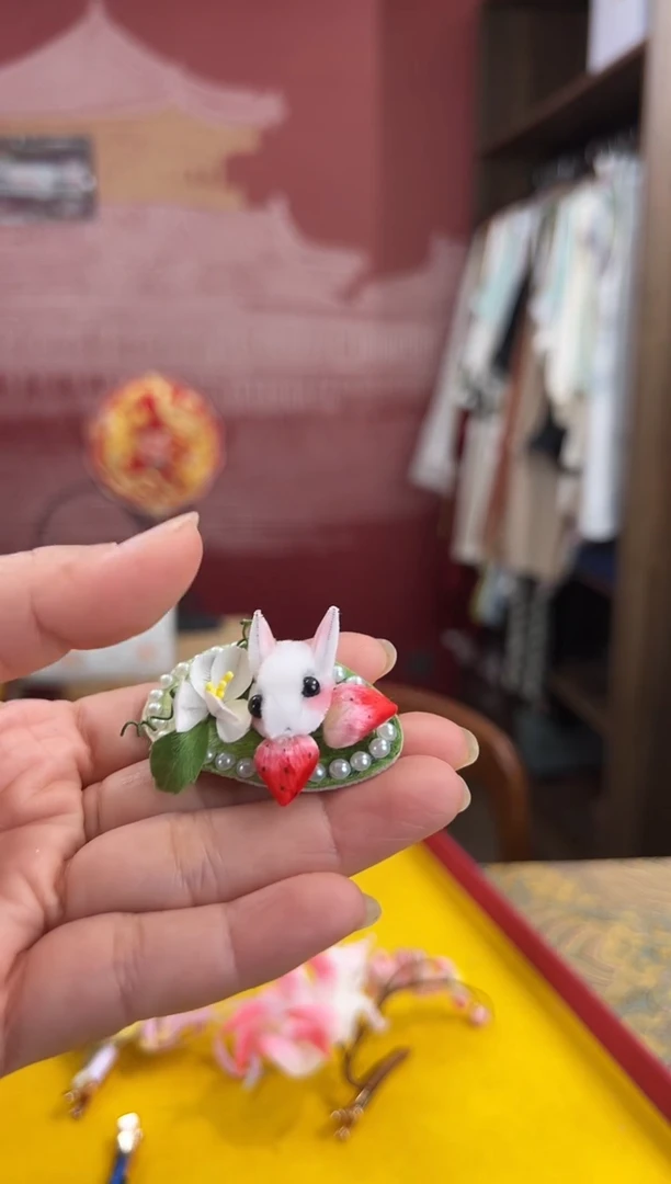 刺绣非遗绒花（发饰）