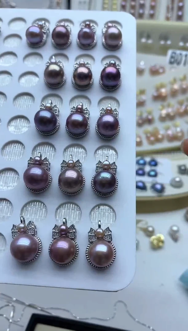 淡水珍珠银S925镶嵌吊坠(不含链)多样性发其一