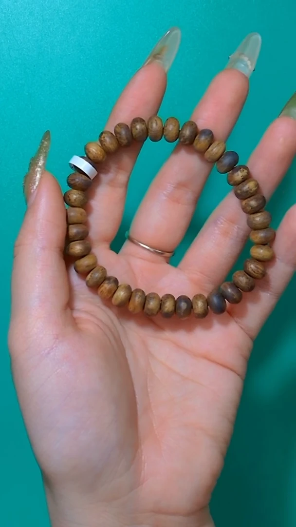 【闪购商品】沉香手串越南芽庄白棋楠单圈算盘珠8mm0076