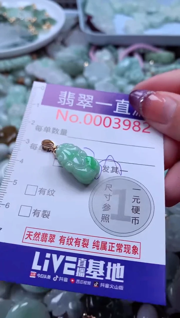 翡翠未镶嵌吊坠(不含链)3982