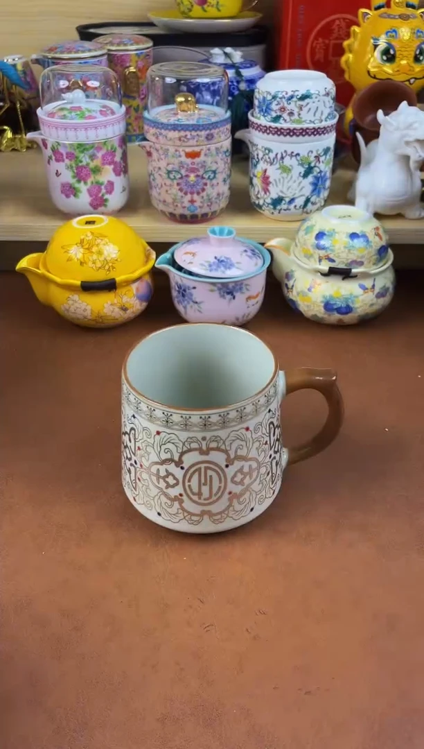 陶瓷茶具摆件旅行套组